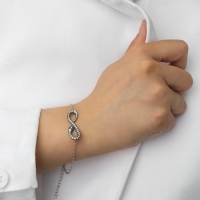 Браслет металл &laquo;Змея&raquo; бесконечность, цвет серебро