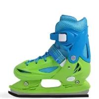 Коньки детские раздвижные BlackAqua, р. 30-33, для фитнеса, зелёные, синие