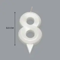 Свеча в торт &laquo;Грань&raquo;, цифра 8, жемчужный, 6.5 см