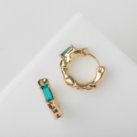 Серьги со стразами &laquo;Блеск вечера&raquo; азарт, цвет зелёный в золоте