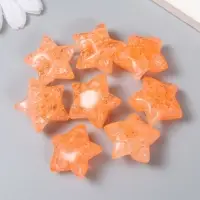 Бусина для рукоделия и плетения &laquo;Арт Узор. Звезда. Колотый лёд&raquo;, пластик, прозрачно-коралловая, 1.3&times;2.6&times;2.6 см