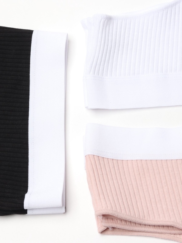 Набор трусов бразилиана MINAKU рубчик размер 40-42 (белый, бежевый, чёрный) 3 шт