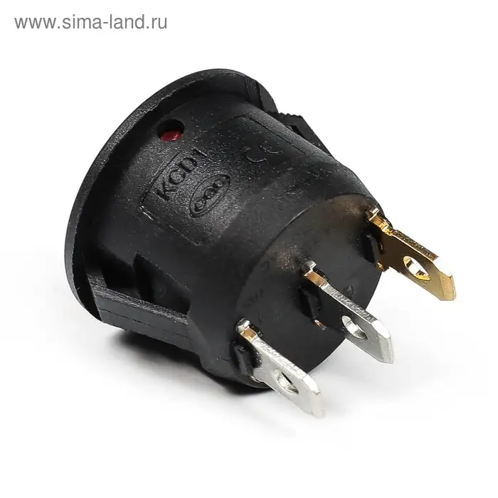 Выключатель 1 клавишный, с подсветкой, диаметр 23 мм, красный, 10 А