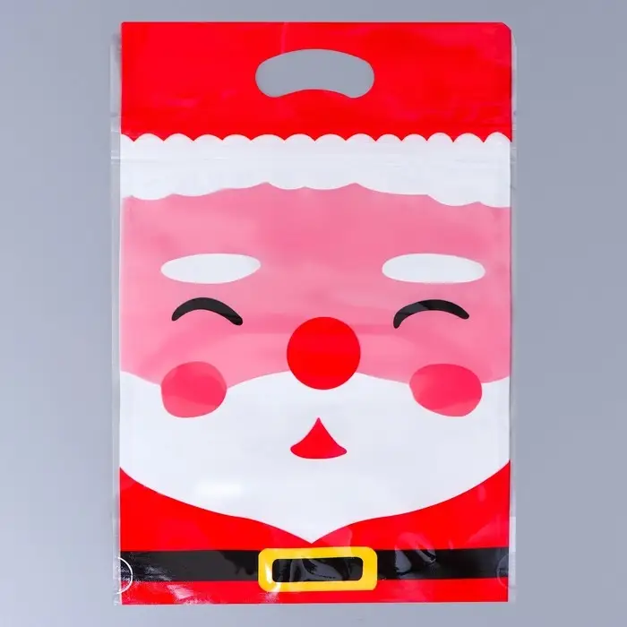 Пакет подарочный, с zip-lock застежкой, "Дед Мороз", 15х23 &plusmn; 1см.