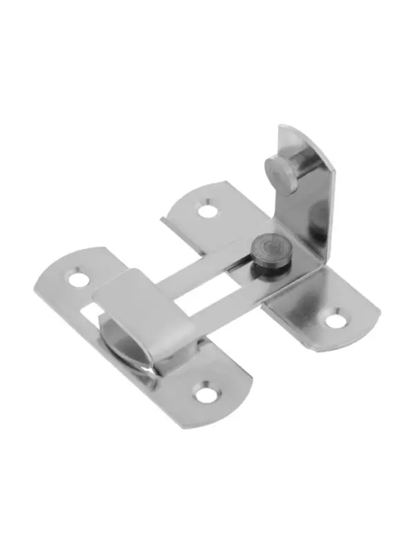 Шпингалет накладной ТУНДРА, угловой, 60&times;43 мм, цвет хром