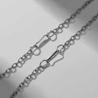 Кулоны &laquo;Неразлучники&raquo; клыки малые, цвет бежево-голубой в серебре, 45 см