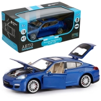 Машина металлическая Porsche Panamera S, 1:24,открываются двери, капот и багажник, световые и звуковые эффекты, цвет синий Машина металлическая Porsche Panamera S, 1:24,открываются двери, капот и багажник, световые и звуковые эффекты, цвет синий