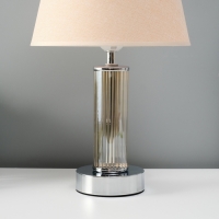 Лампа настольная "Арабеска" 1х40Вт Е27 хром/бежевый 22х22х36см