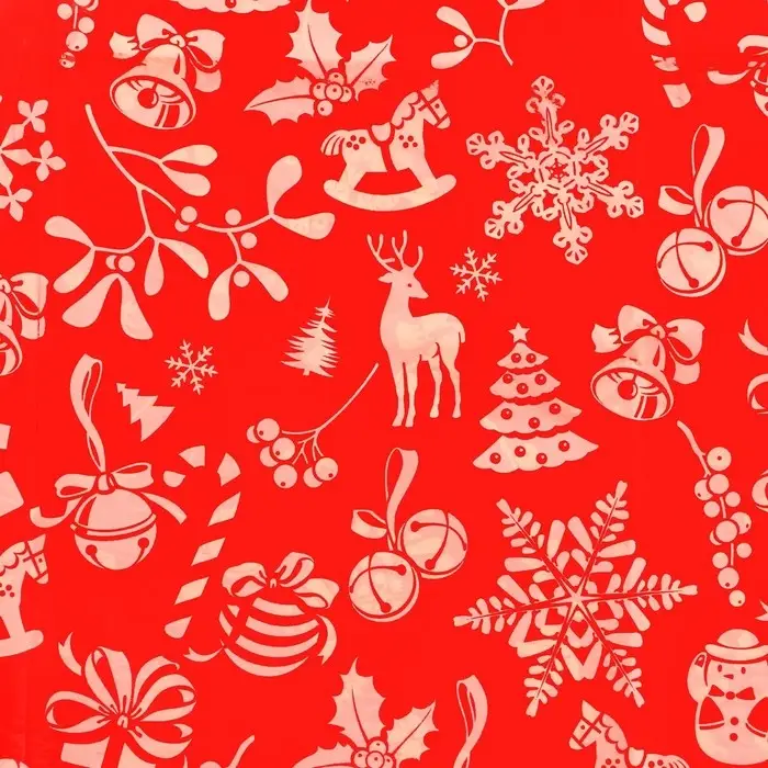 Бумага упаковочная тишью, новогодняя упаковка &laquo;С новым годом!&raquo;,50&times;66 см