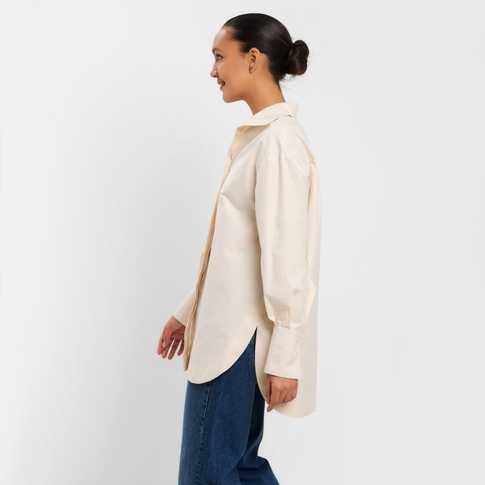 Рубашка женская MINAKU: Casual Collection цвет молочный, р-р 48 Рубашка женская MINAKU: Casual Collection цвет молочный, р-р 48