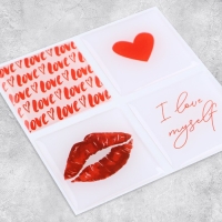 Объёмные 3D стикеры на телефон &laquo;Любовь&raquo;, 4 шт, 3 х 3 см