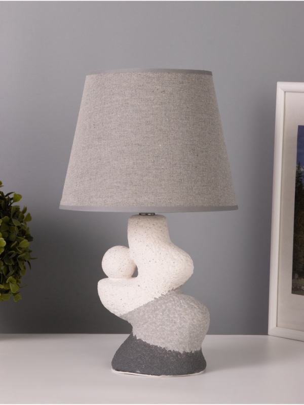 Лампа настольная "Гряда" 1х40Вт Е14 серый/белый 20х20х32см