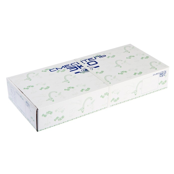 Смеситель для кухни "ЦС-СМ" ЭМ902044, двухвентильный, на гайке, гибкий излив, хром