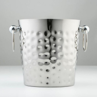 Ведро для льда из нержавеющей стали &laquo;Чеканный&raquo;, 3,5 л, 23,5&times;18,5&times;18,5 см, 201 сталь, цвет серебряный