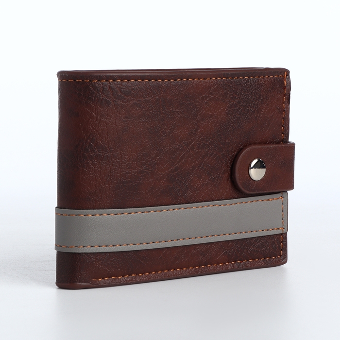 Портмоне мужское на кнопке, отдел для карт, монет, цвет коричневый Портмоне мужское на кнопке, отдел для карт, монет, цвет коричневый