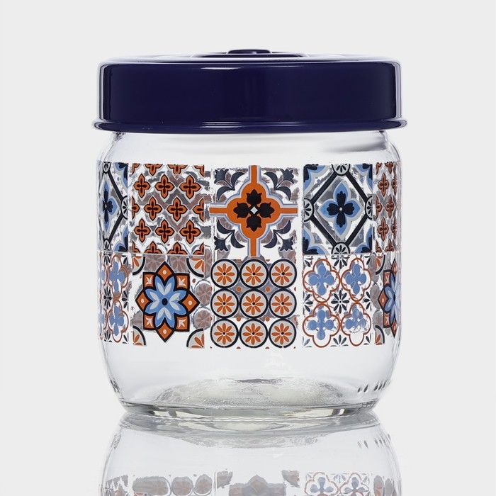 Банка стеклянная для сыпучих продуктов &laquo;Мозаика&raquo;, 425 мл