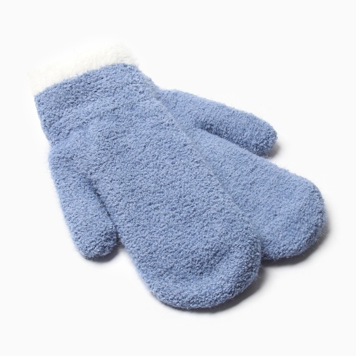 Варежки женские на иск.меху MINAKU опушка 22 см синий Варежки женские на иск.меху MINAKU опушка 22 см синий