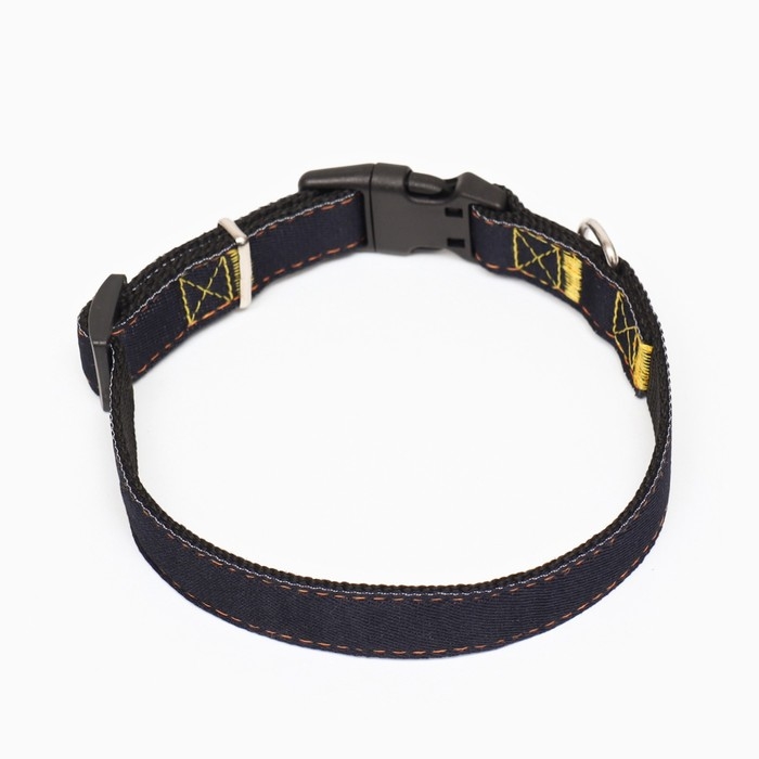 Ошейник Ошейник "Джинс", чёрный подклад, ширина 2 см