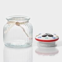 Банка стеклянная для хранения сыпучих продуктов Доляна &laquo;Пляж&raquo;, 600 мл, 11&times;12,5 см, с керамической крышкой