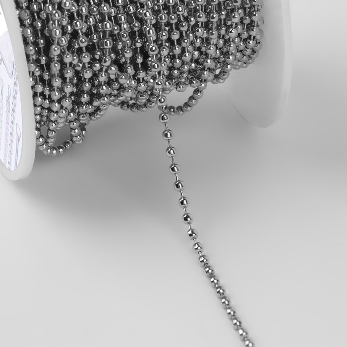 Цепочка для сумки, железная, d = 2,3 мм, 10 ± 0,5 м, цвет серебряный Цепочка для сумки, железная, d = 2,3 мм, 10 ± 0,5 м, цвет серебряный