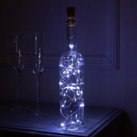 Гирлянда «Нить» 2 м роса с пробкой, IP20, серебристая нить, 20 LED, батарейки LR44х3 (в комплекте), свечение белое Гирлянда «Нить» 2 м роса с пробкой, IP20, серебристая нить, 20 LED, батарейки LR44х3 (в комплекте), свечение белое