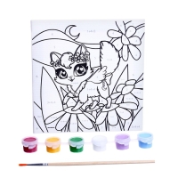 Картина по номерам для детей &laquo;Волшебная кошечка&raquo;, 15 х 15 см