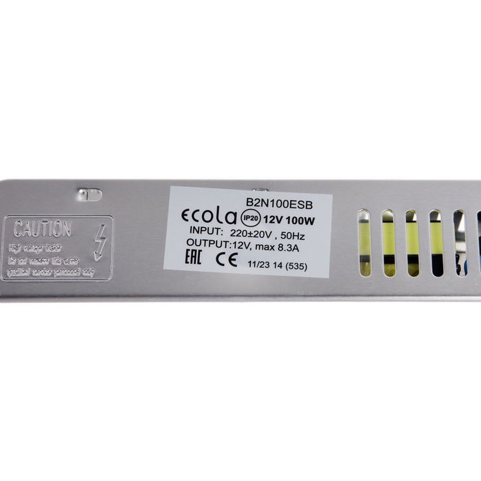 Плоский блок питания Ecola для светодиодной ленты 12 В, 100 Вт, IP20