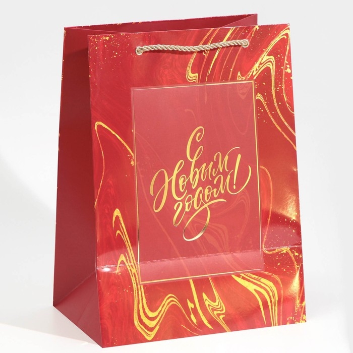 Пакет подарочный новогодний ламинированный &laquo;Рубин&raquo;, 21 х 30 х 15 см, Новый год