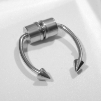 Пирсинг в нос (фейк для септума) со сменными насадками, на магните, цвет МИКС в серебре