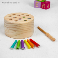 Игрушка развивающая рыбалка, размер: 11,5 &times; 11,5 &times; 6,5 см, 12 червячков