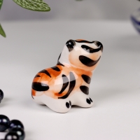 Сувенир гжель &laquo;Тигр&raquo;, бело-синий,керамика,