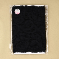 Кружевная эластичная ткань &laquo;Узоры&raquo;, 175 мм &times; 2,7 &plusmn; 0,5 м, цвет чёрный