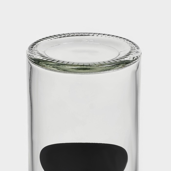 Банка стеклянная для хранения сыпучих продуктов с местом под надпись Доляна &laquo;Премиум&raquo;, 550 мл, 15&times;8 см, с металлической крышкой