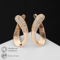 Серьги со стразами &laquo;Магия&raquo; завиток, цвет белый в золоте