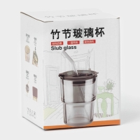 Стакан стеклянный с крышкой и трубочкой &laquo;Вино Верде&raquo;, 350 мл, цвет зелёный