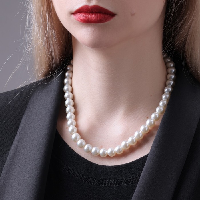 Бусы жемчуг &laquo;Невеста&raquo; шар №10, цвет молочный, L=40 см