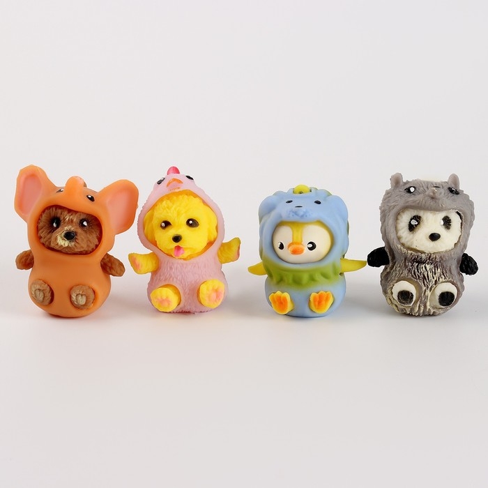 Антистресс сквиш мялка &laquo;Зверята в костюмах&raquo;, в пакете, с пастой