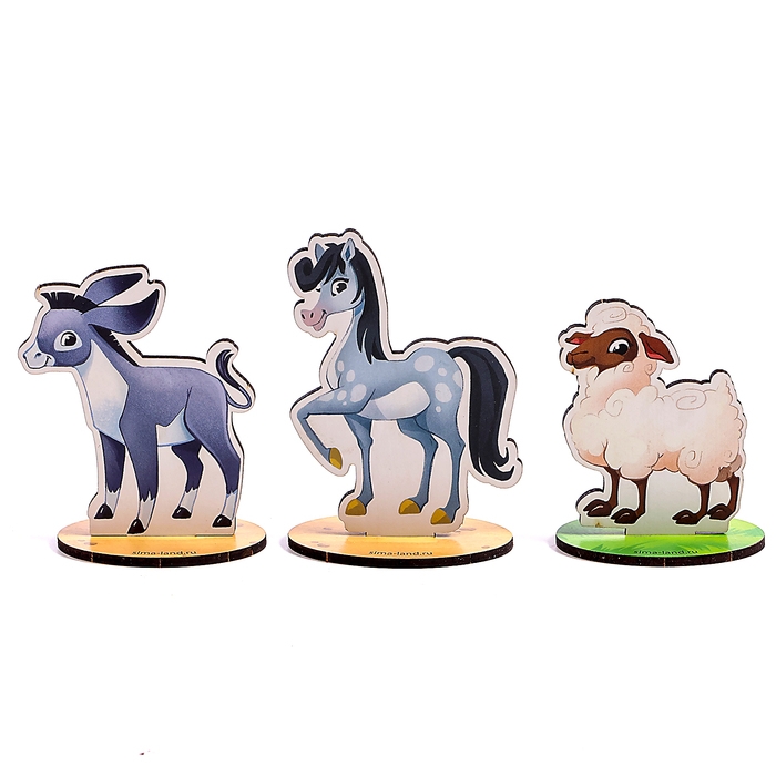 Фигурки животных деревянные &laquo;Ферма. Домашние животные&raquo;