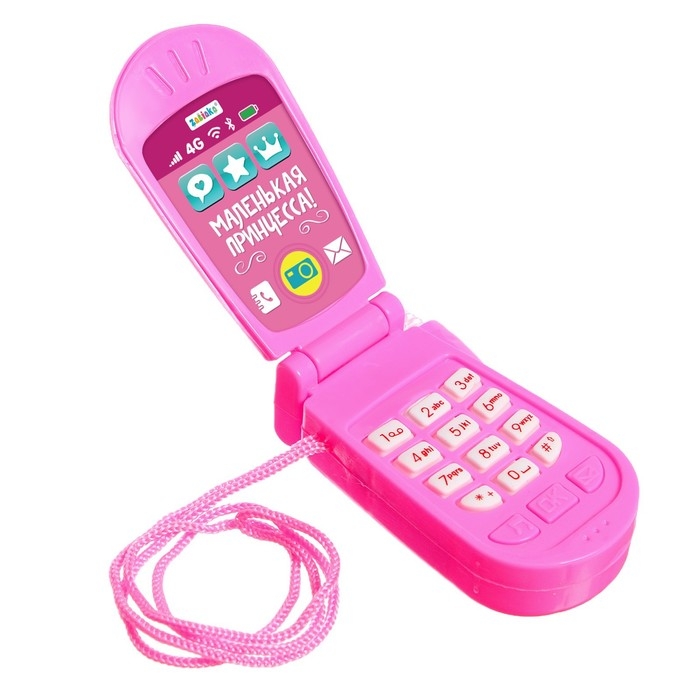 Музыкальный телефончик &laquo;Принцесса&raquo;, русская озвучка, световые эффекты, работает от батареек, МИКС