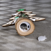 Светодиодная фигура &laquo;Ёлка со снеговиком&raquo; 13 &times; 20 &times; 5 см, дерево, батарейки CR2032х1 (в комплетке), свечение тёплое белое