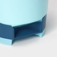 Ведро для мусора, 10 л, с педалью, голубое