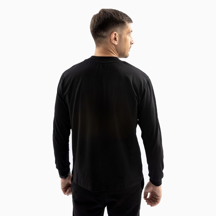 Лонгслив мужской, цвет чёрный, размер 58