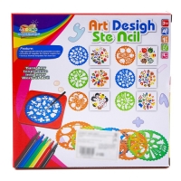 Трафареты «Дизайн» набор 2 шт., фломастеры 6 шт., ручка, бумага Трафареты «Дизайн» набор 2 шт., фломастеры 6 шт., ручка, бумага