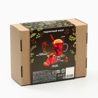 Подарочный набор: специи для глинтвейна, бокал, крем мед "Новый год подарит счастье"