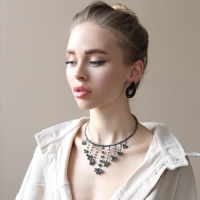 Серьги металл &laquo;Боттега&raquo; два овала, цвет чёрный