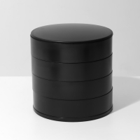 Подставка универсальная "Шкатулка" круглая, 4 секции, 10*10*10см, цвет черный Подставка универсальная "Шкатулка" круглая, 4 секции, 10*10*10см, цвет черный