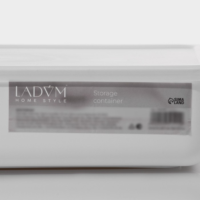 Контейнер для хранения с крышкой LaDо́m &laquo;Лёгкость&raquo;, 36&times;26&times;8 см, цвет белый