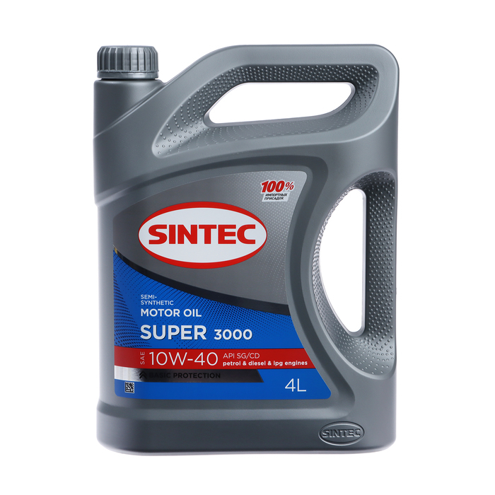 Масло моторное Sintec Super 3000 10W-40, SG/CD, п/синтетическое, 4 л 600240 Масло моторное Sintec Super 3000 10W-40, SG/CD, п/синтетическое, 4 л 600240