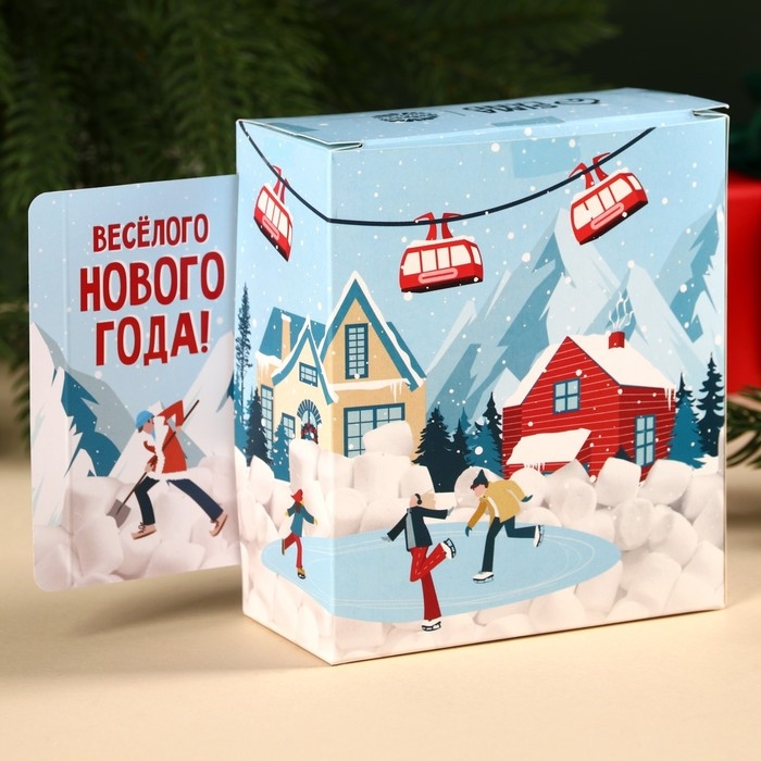 Подарочный набор &laquo;Ныряй в счастье&raquo;: маршмеллоу, вкус: пломбир, 50 г., горячий шоколад, вкус: орех, 75 г (25 г. х 3 шт).