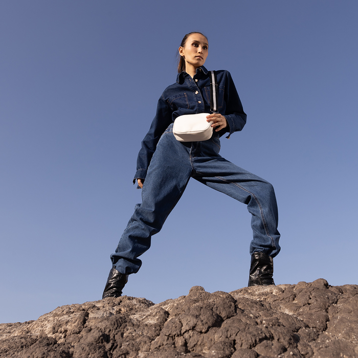 Сумка женская через плечо, TEXTURA, маленький размер, цвет белый